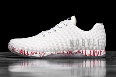 Nobull Superfabric All Love Men's Trainers White | Australia (UJ3714)